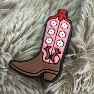 Pink Floral Cowboy Boot CROCS Jibbitz 5/$20